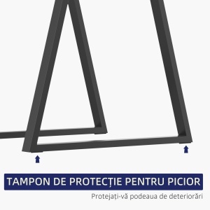 Set 2 Picioare de Masă Trapezoidale cu 6 Găuri și 12 Șuruburi, 70x5x72 cm, Negru - Img 5