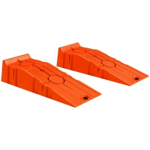 Set 2 Rampe de Încărcare pentru Mașină din Plastic cu Sarcină Maximă 5 Tone, 91x30x21 cm, Portocaliu