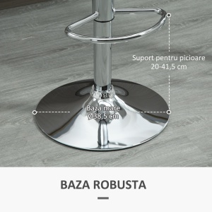 Set 2 Scaune Bar – Reglabile, Cu Spatar si Pivotante - Img 7