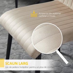 Set 2 Scaune Dining Elegante din Catifea – Spatar inalt - Img 5