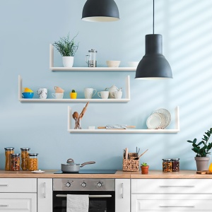 Set 3 Rafturi Perete MDF Alb - 80×18×18 cm – Pentru Obiecte Decor & Depozitare - Img 6