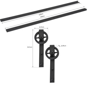 set accesorii sina pentru usi glisante, negru - Img 3