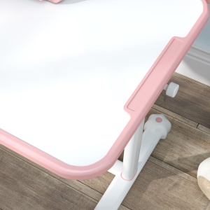 Set Birou pentru Copii 3-12 Ani Reglabil pe Înălțime și Blat Înclinabil la 45°, 80x55x107.5 cm, Culoare Roz - Img 9