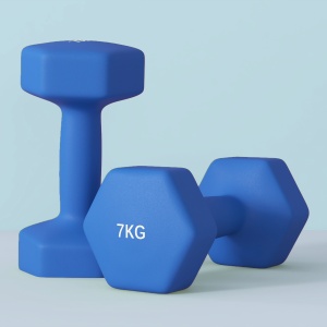 Set de 2 Greutăți Hexagonale, Set de Gantere cu Prindere Antiderapantă pentru Antrenament Acasă, 24x9x9 cm, Albastru - Img 8