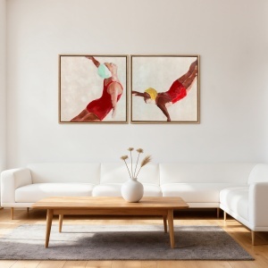 Set de 2 Tablouri Moderne pe Pânză, Imprimare Artistică pentru Perete cu Cârlige Incluse, 40x40 cm - Img 9