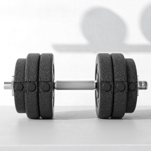 Set de Gantere 30 kg (8x2.5 kg, 4x1.5 kg) cu 12 Discuri și 2 Gantere de 2 kg, 43x18x7.5 cm, Negru - Img 9