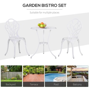 Set de Gradina 3 Piese din Aluminiu cu 2 Scaune - Img 7