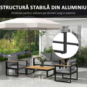 Set din 4 piese de mobilier pentru gradina cu canapea pe - Img 4