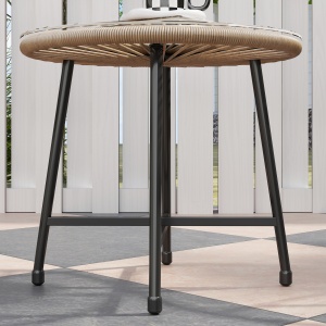 Set din Ratan din 3 Piese cu Scaune și Măsuță de Cafea, 72x68x81 cm, Natural - Img 9