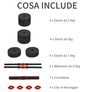 Set Gantere/Haltera 25 kg cu 12 discuri reglabile - Img 6