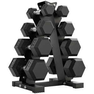 Set Gantere Hexagonale cu Suport pentru Economisirea Spațiului, de la 2 kg la 10 kg, Negru