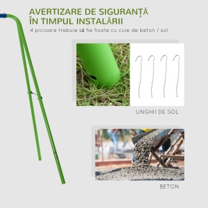 Set Leagăn de Grădină cu Leagăn Dublu și 2 Leagăne Simple, 280x140x178 cm, Verde - Img 8