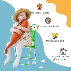 Set Masa de Gradina cu 2 Scaune Pliabile si Umbrela pentru Copii - Img 5