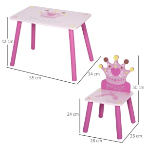 Set Masa si Scaune Copii – Design Printesa, 3-8 Ani - Img 3
