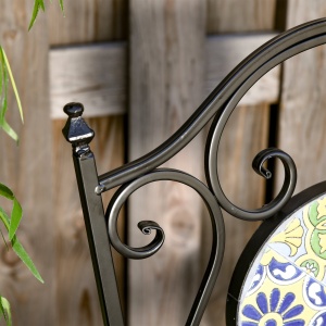 Set Masa si Scaune de Gradina din Metal cu Majolica Colorata - Img 9