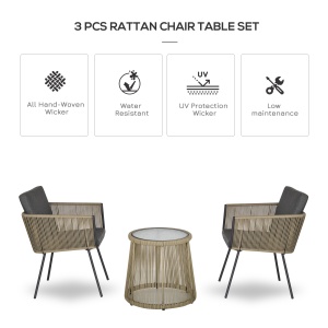 Set Mobilier de Grădină cu 2 Șezlonguri Recliner pentru Exterior, cu Pernă Căptușită din PE, 196x65x22 cm, Gri - Img 4