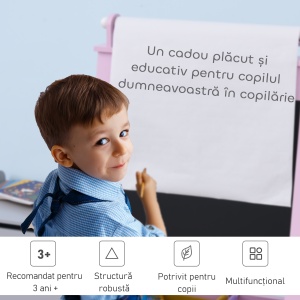 sevalet 3-in-1 pentru Copii – Tabla Alba/Neagra & Cutii - Img 7