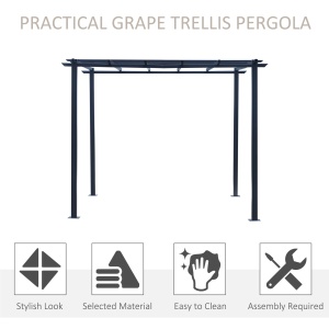 Spalier Gradina Metal Negru 297×295×230 cm – Pentru Plante Catatoare - Img 6