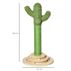 stalp forma cactus, centru de joaca pisici, 32x32x60cm - Img 3