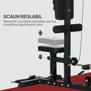 Stație Fitness Multifuncțională cu Lat Machine și Șezut Reglabil - Img 6