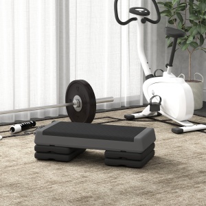 Step Aerobic Reglabil pe 3 Nivele 10/20/30 cm, Step Aerobic Antiderapant cu Capacitate 250 kg, 77x37x16 cm, Gri - Img 7