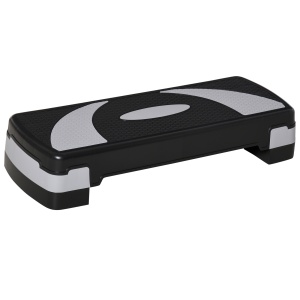 Stepper pentru aerobica reglabil in inaltime 10-15-20 cm, anti-alunecare, Negru si Gri - Img 1