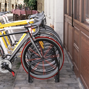 Suport de parcare pentru 6 biciclete din otel, 179x33x27 cm, negru - Img 2