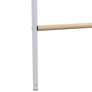 Suport pentru Găini pe 4 Niveluri, Posatoiu din Lemn și Oțel Galvanizat, Scară pentru Coteț, 4-6 Găini, 140x86x2,5 cm, Lemn Natural - Img 8