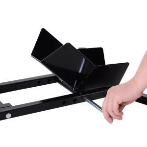 Suport pentru Motocicletă Reglabil pe 3 Nivele, Sistem de Blocare Roți Motocicletă în Metal cu Găuri, 60x55x43 cm, Negru - Img 8