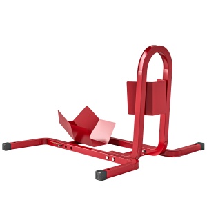 Suport pentru Motocicletă Reglabil pe 3 Nivele, Sistem de Blocare Roți Motocicletă în Metal cu Găuri, 60x55x43 cm, Negru