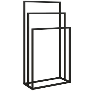 Suport pentru Prosoape de Podea cu 3 Brate Autoportant din Oțel, 45x21.5x85 cm