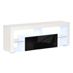 Suport tv cu lumini led multicolore și telecomandă pentru televizoare până la 55", Alb - Img 1