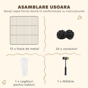Țarc Modular pentru Animale de Companie de Talie Mică cu Panouri și Accesorii, 140x70x35 cm, Negru - Img 5