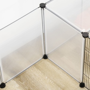 Țarc Modular pentru Animale de Talie Mică cu 20 de Panouri, 2 Uși și Accesorii, 175x70x45 cm, Negru - Img 8