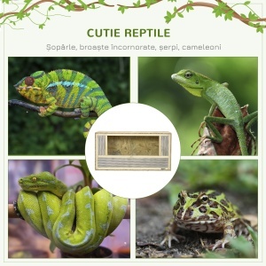 Terariu pentru Reptile cu Uși din Sticlă Glisante și Panouri din Plasă, 40x80x40 cm, Lemn Natural - Img 4