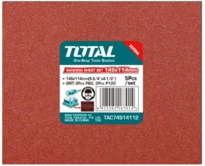 TOTAL - SET 5 BUC HARTIE ABRAZIVA PENTRU SLEFUITOR 145x114mm