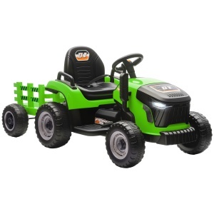 Tractor Electric pentru Copii cu Remorcă Detașabilă Verde