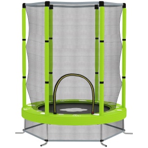 Trambulină pentru Copii 3-6 Ani cu Plasă de Siguranță, Փ140x190 cm, Verde - Img 1