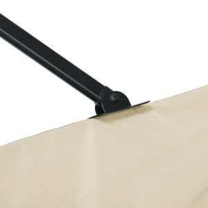 Umbrelă de Gradină cu Manivelă cu Rotație 360°, Parasolar Reglabil, 245x245x245 cm, Crem - Img 9