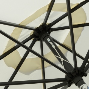 Umbrelă de Grădină Înclinabilă cu Deschidere cu Manivelă și Orificiu de Aerisire, Ø266x248.5 cm, Crem - Img 8