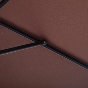 Umbrelă de Grădină Înclinabilă cu Manivelă și 6 Spițe din Aluminiu, 2.6x2.35 m, Cafeniu - Img 9