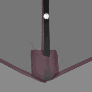 Umbrelă de Grădină Inclinabilă Ø265 cm cu 32 Lumini LED Solare și Manivelă, Umbrelă de Exterior cu 8 Spițe, din Oțel și Poliester, pentru Patio, Curte, Balcon, Terasă, Gri - Img 9