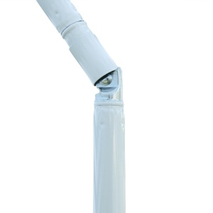 Umbrelă de Plajă cu Acoperiș Înclinabil la 45°, Ø1.8x2 m, Verde și Alb - Img 9