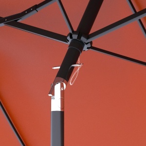 Umbrela de soare de gradina basculabila dubla cu deschidere cu manivela, copertina cu orificii de ventilatie si 12 nervuri, 295x152x222cm, rosu - Img 9