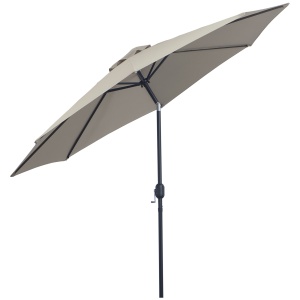 Umbrela de Soare pentru Plaja sau Gradina Impermeabila din Otel Maro Cafea Φ3x2.50m - Img 1