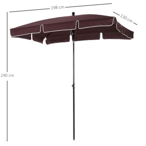 Umbrela Parasolarar dreptunghiulara pentru Gradina 200 × 125 × 235cm Maro - Img 3