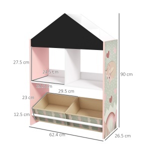 Unitate de depozitare a jucariilor pentru copii sertare rafturi detasabile pentru dormitorul copiilor sufragerie decor pentru cresa roz - Img 3