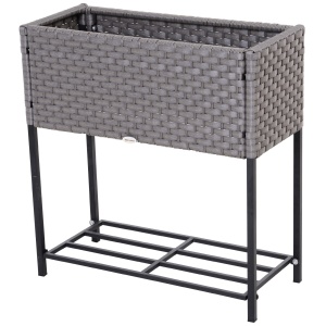 vas de flori, cu raft, 70x30x72cm, gri - Img 1