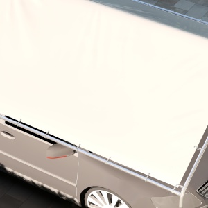 Acoperiș Carport 10 x 20 ft, Copertină de Schimb Rezistentă la UV cu Corzi Elastice, Alb - Img 9