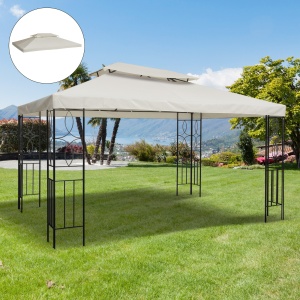Acoperiș de Schimb Impermeabil pentru Gazebo pentru Grădină Dublu Strat 3x4m - Img 2